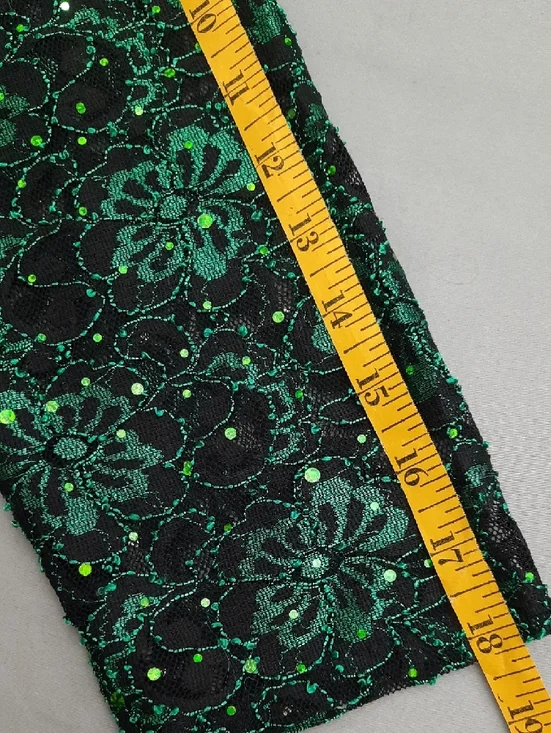 Green Floral Velvet Sheath Dress - Women Size XXL - Picture 9 of 13